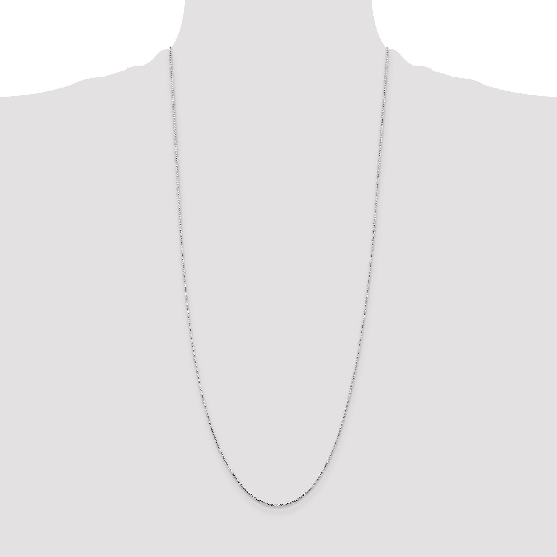 14k White Gold .8mm D/C Round Open Link Cable Chain
