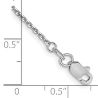 14k White Gold 1.4mm D/C Round Open Link Cable Chain