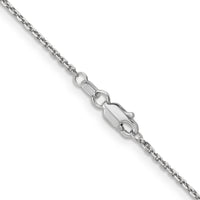 14k White Gold 1.4mm D/C Round Open Link Cable Chain