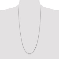 14k White Gold 1.4mm D/C Round Open Link Cable Chain