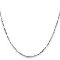 14k White Gold 1.8mm D/C Round Open Link Cable Chain