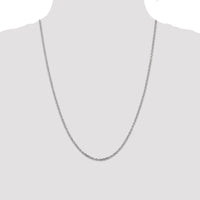 14k White Gold 2.2mm D/C Round Open Link Cable Chain