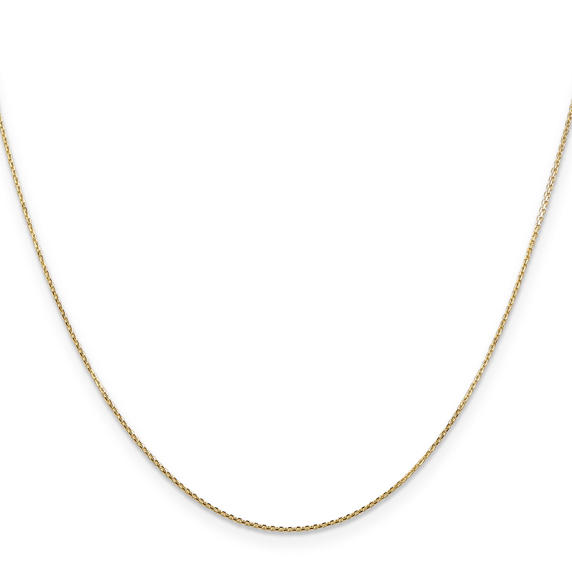 14k .8mm D/C Round Open Link Cable Chain