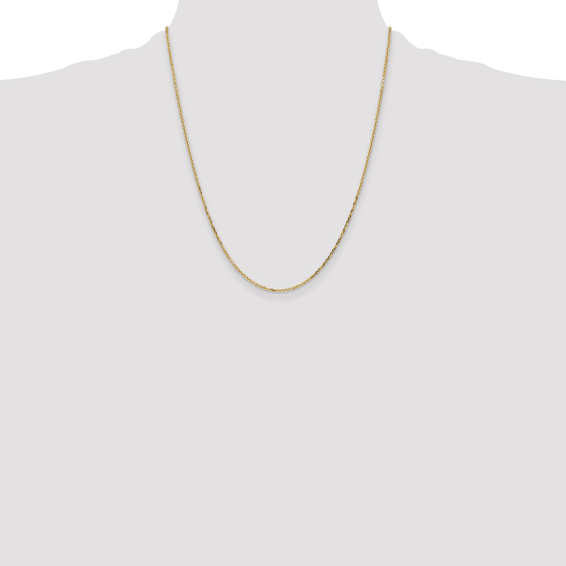 14k 1.4mm D/C Round Open Link Cable Chain