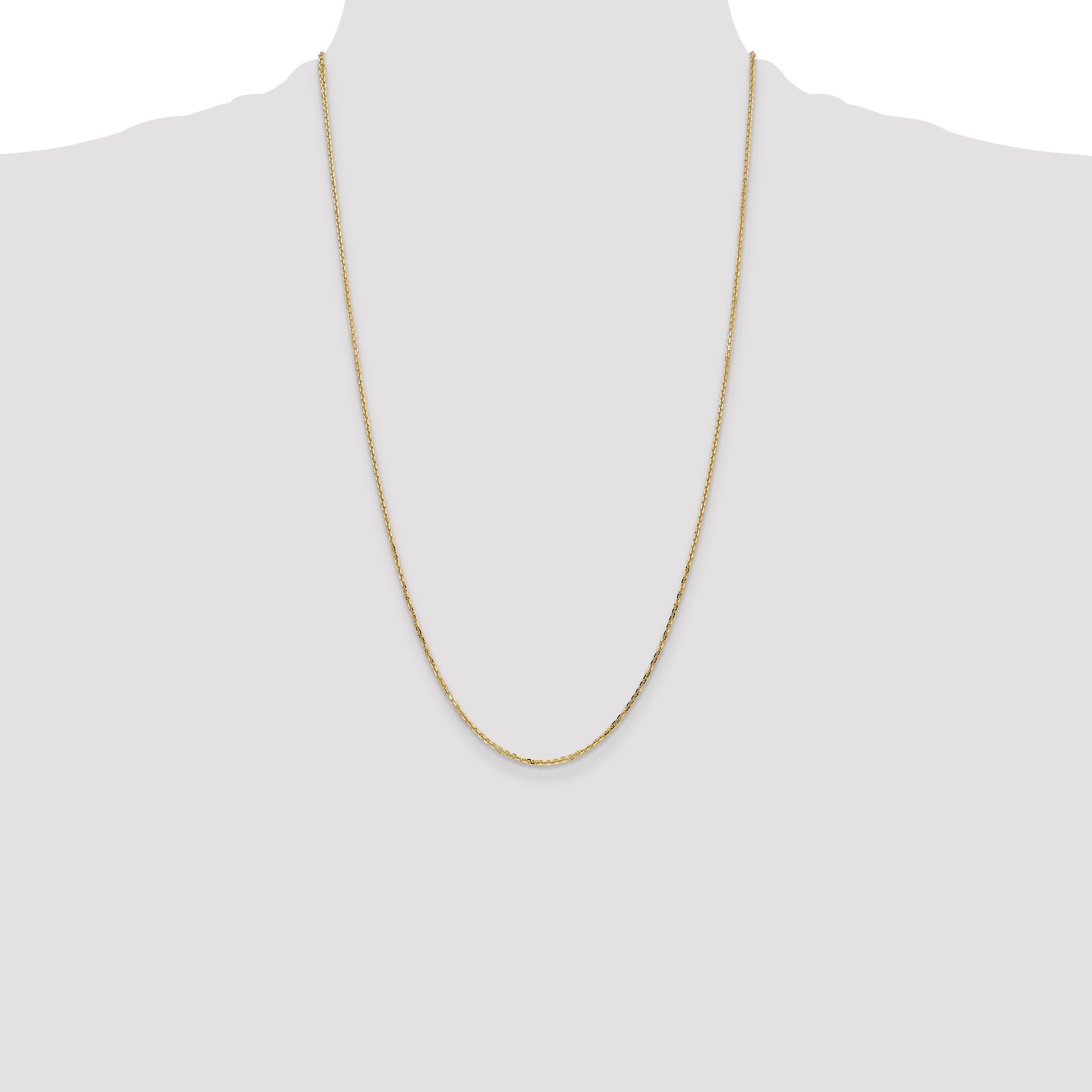 14k 1.4mm D/C Round Open Link Cable Chain