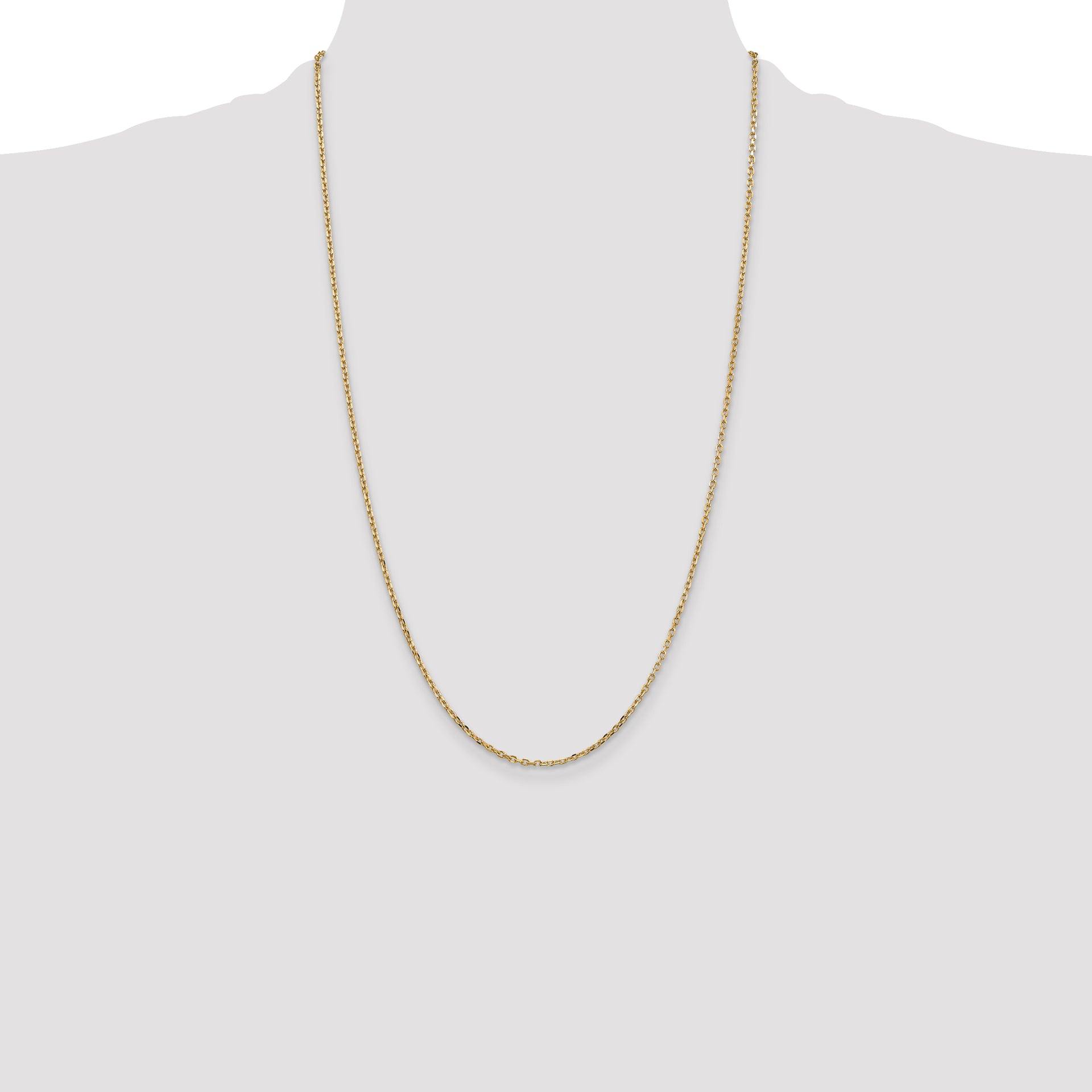 14k 1.8mm D/C Round Open Link Cable Chain