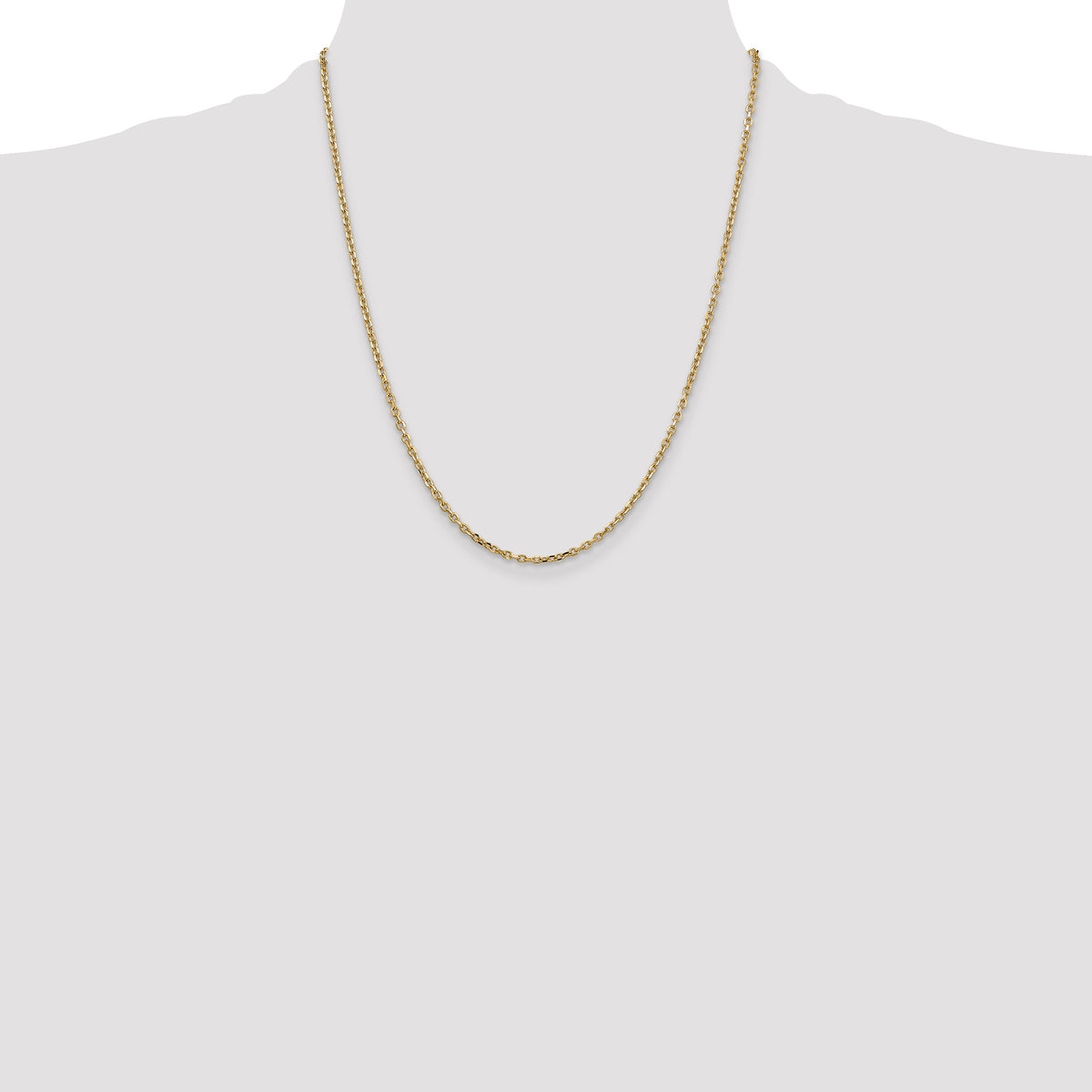 14k 2.2mm D/C Round Open Link Cable Chain