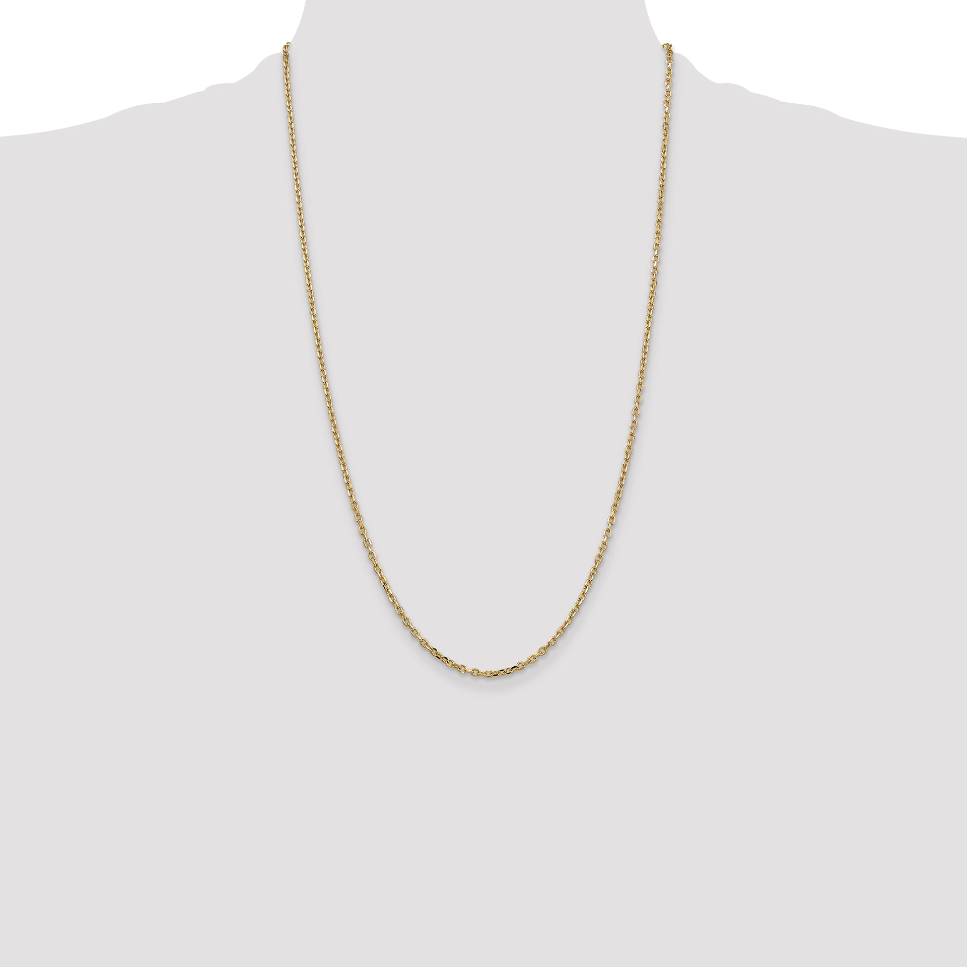 14k 2.2mm D/C Round Open Link Cable Chain