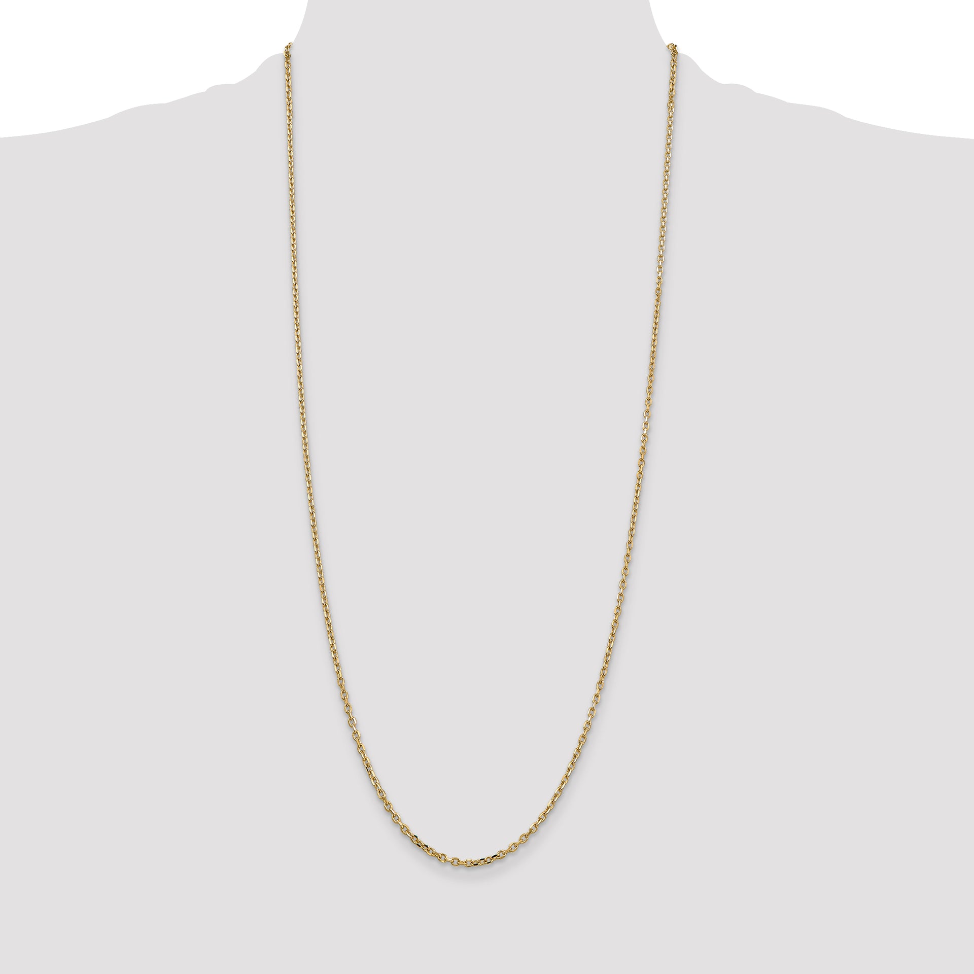 14k 2.2mm D/C Round Open Link Cable Chain