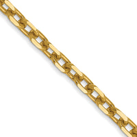 14k 3mm D/C Round Open Link Cable Chain