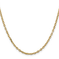 14k 3mm D/C Round Open Link Cable Chain