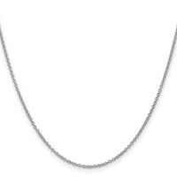 14k White Gold 1.4mm Round Open Wide Link Cable Chain