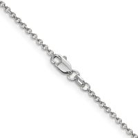 14k White Gold 1.4mm Round Open Wide Link Cable Chain