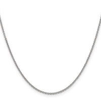 14k White Gold 1.6mm Round Open Link Cable Chain