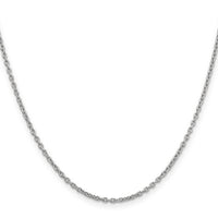 14k White Gold 2mm Round Open Link Cable Chain