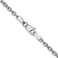 14k White Gold 2.4mm Round Open Link Cable Chain