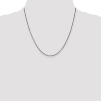 14k White Gold 2.4mm Round Open Link Cable Chain