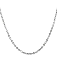 14k White Gold 3.2mm Round Open Link Cable Chain