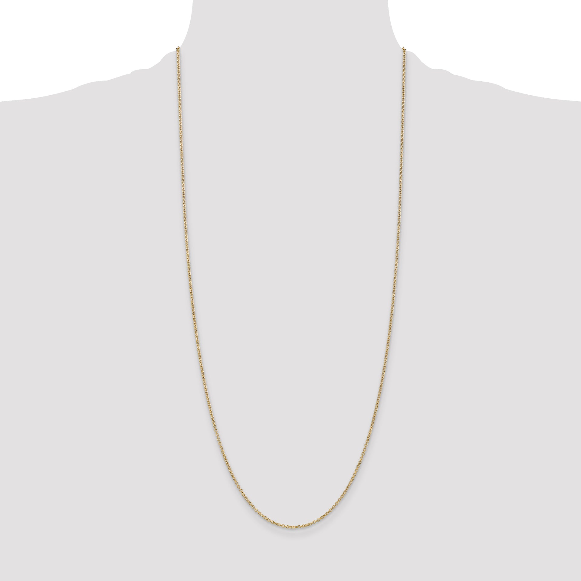 14k 1.4mm Round Open Wide Link Cable Chain