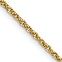 14k 1.6mm Round Open Link Cable Chain