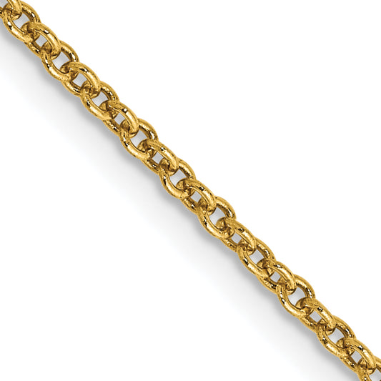 14k 1.6mm Round Open Link Cable Chain