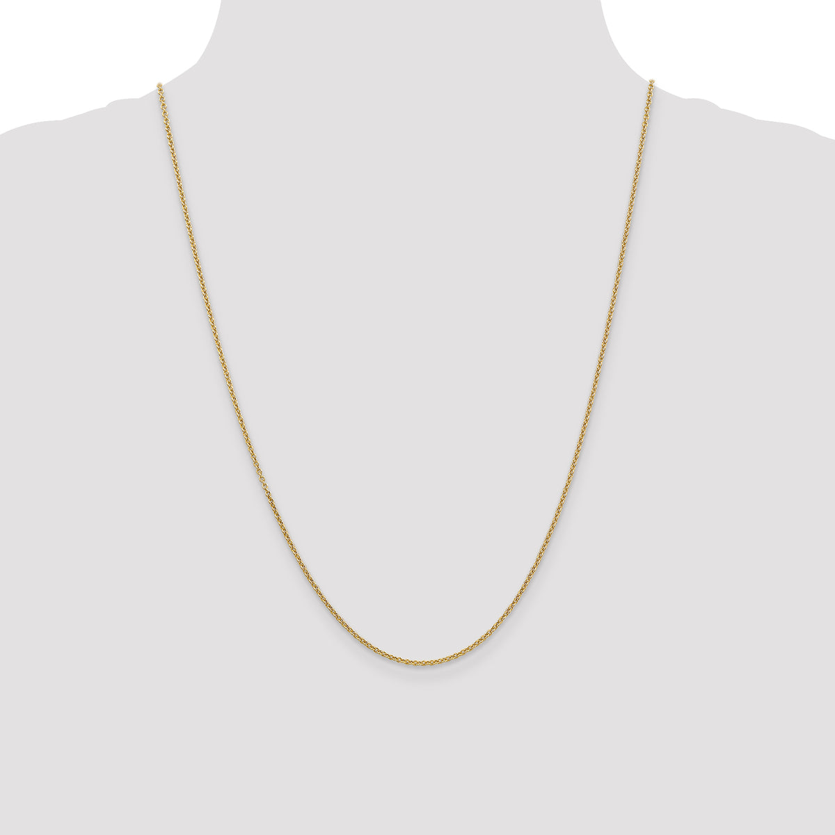 14k 1.6mm Round Open Link Cable Chain