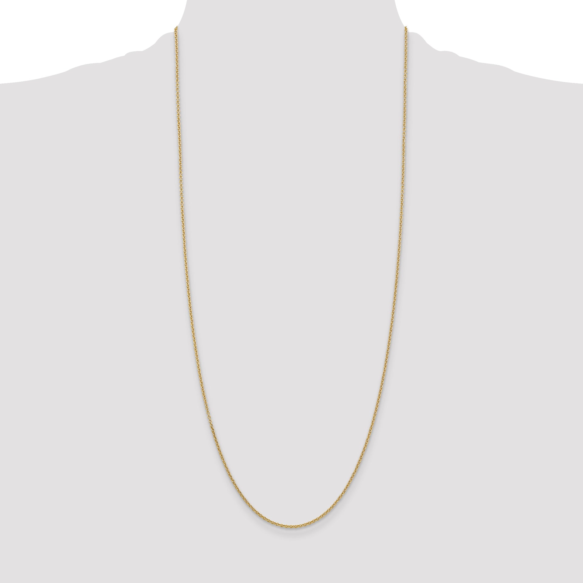 14k 1.6mm Round Open Link Cable Chain