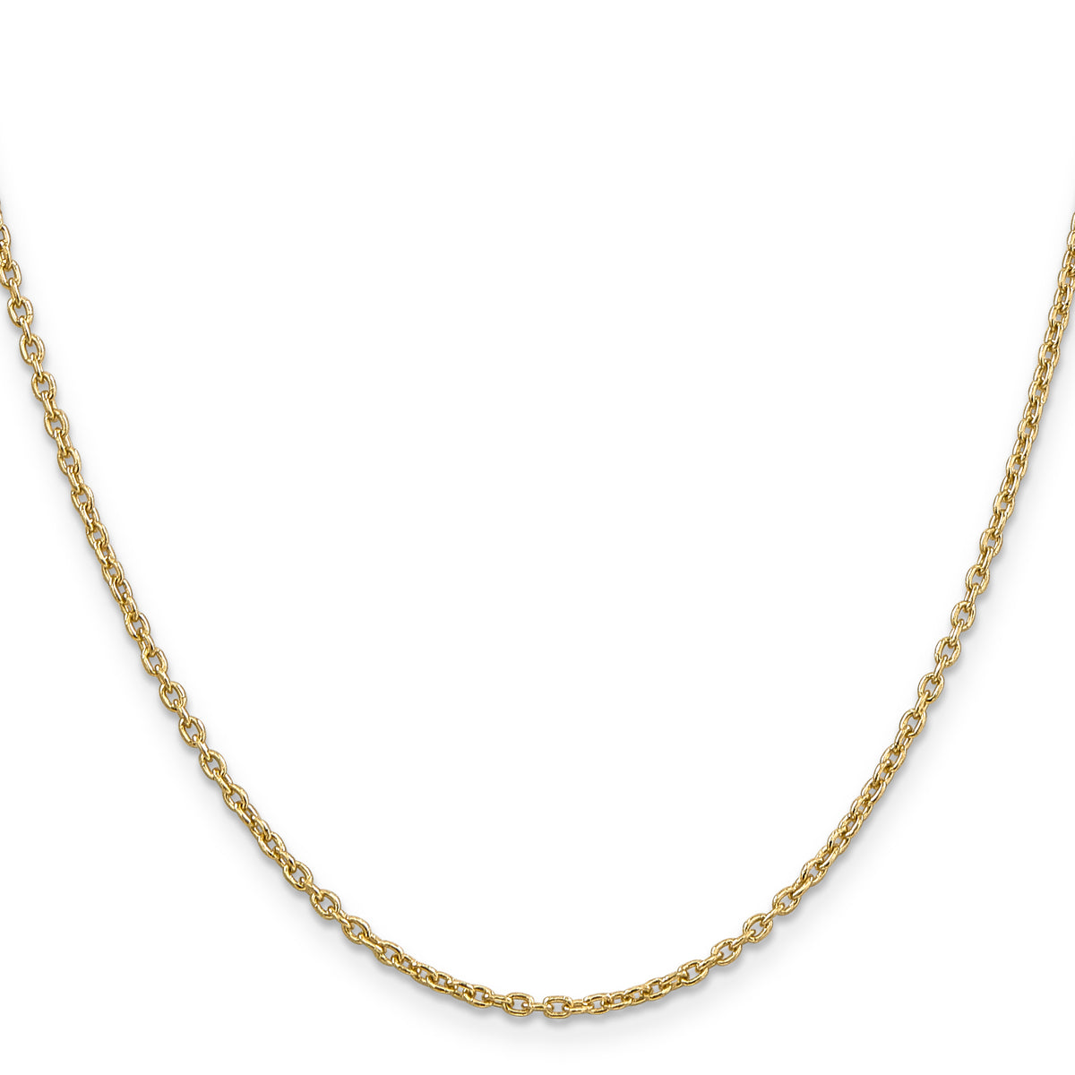 14k 2mm Round Open Link Cable Chain