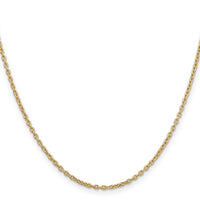 14k 2mm Round Open Link Cable Chain