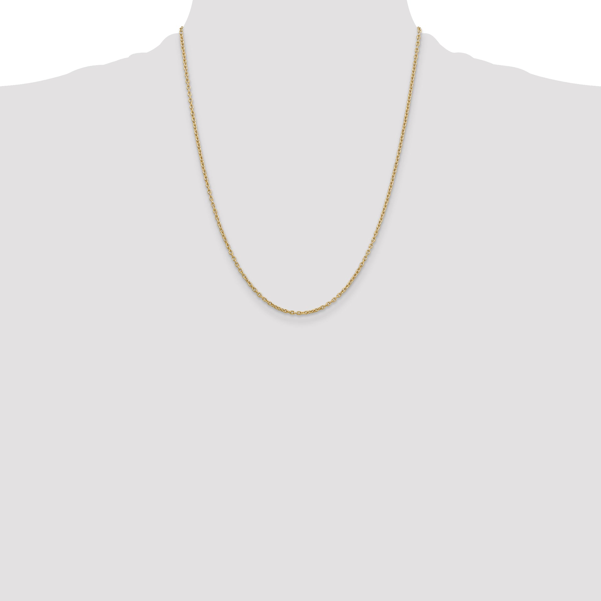 14k 2mm Round Open Link Cable Chain