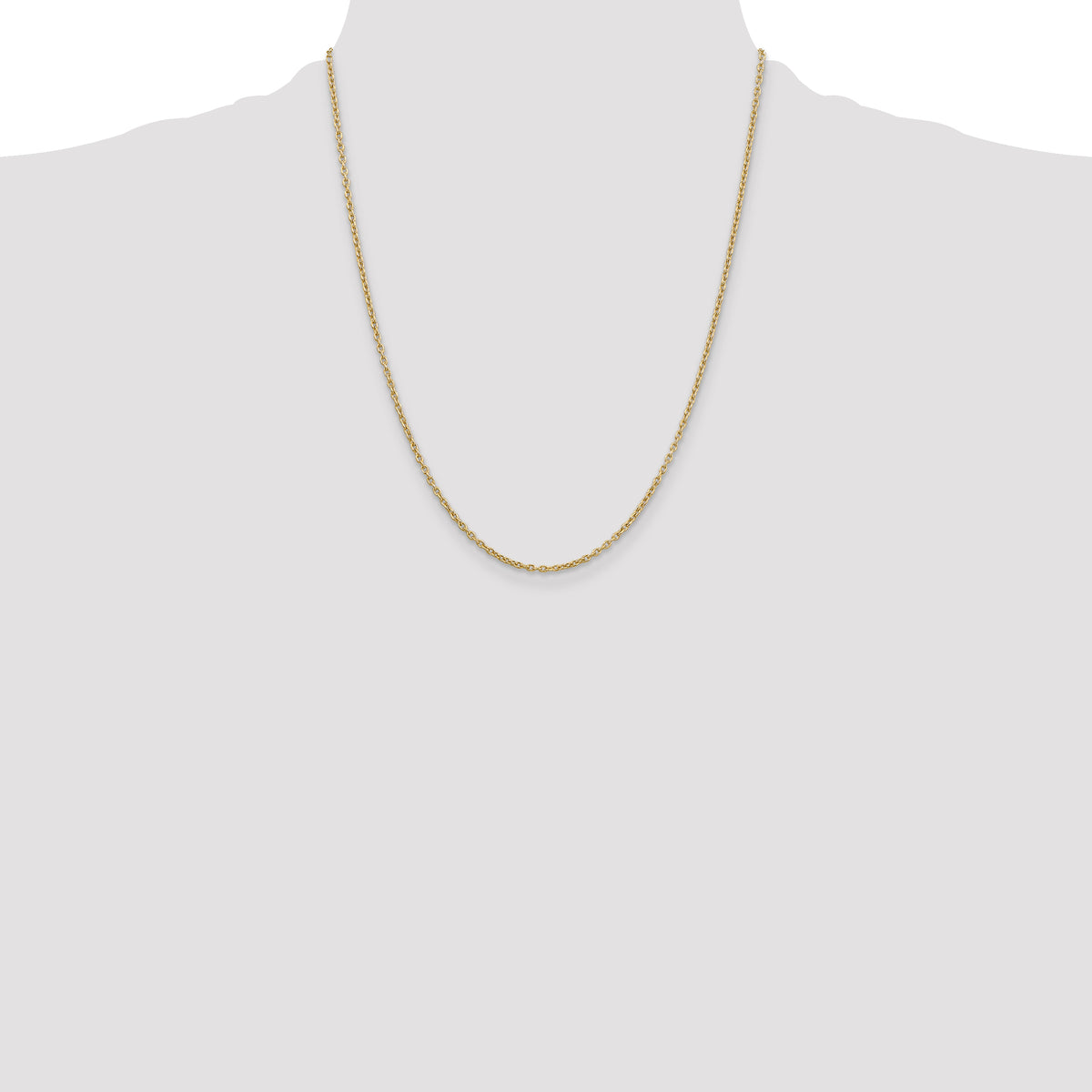14k 2mm Round Open Link Cable Chain