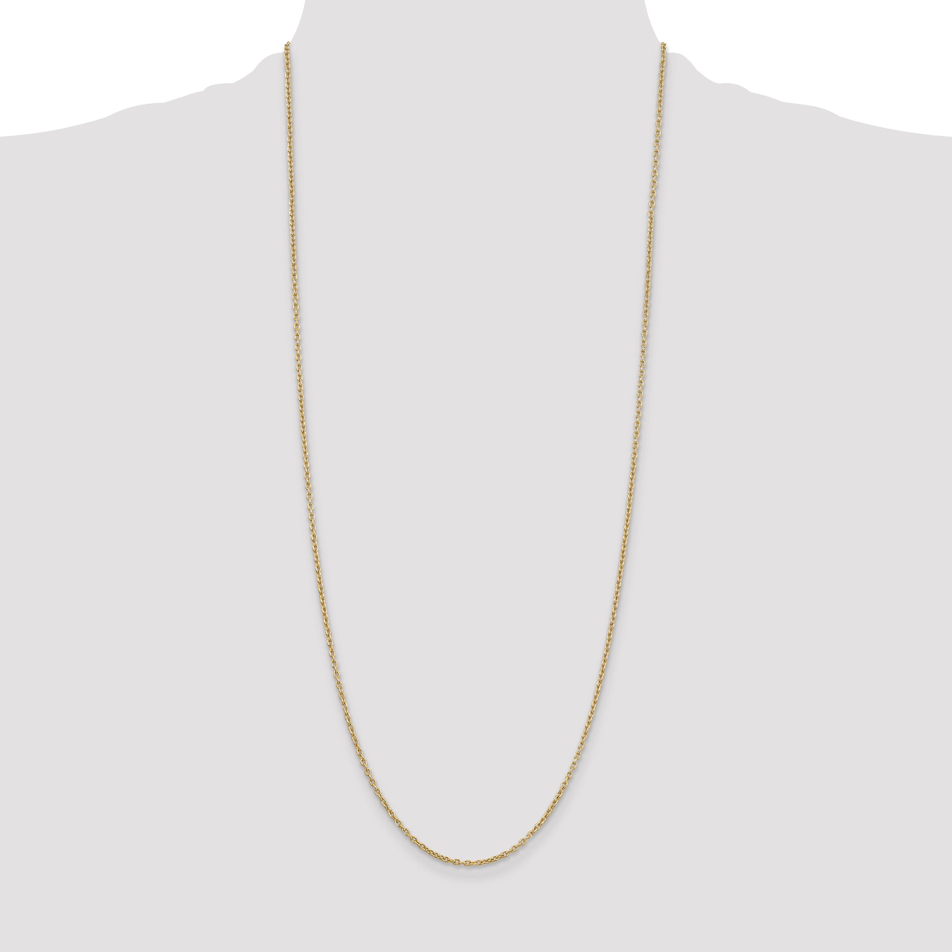 14k 2mm Round Open Link Cable Chain