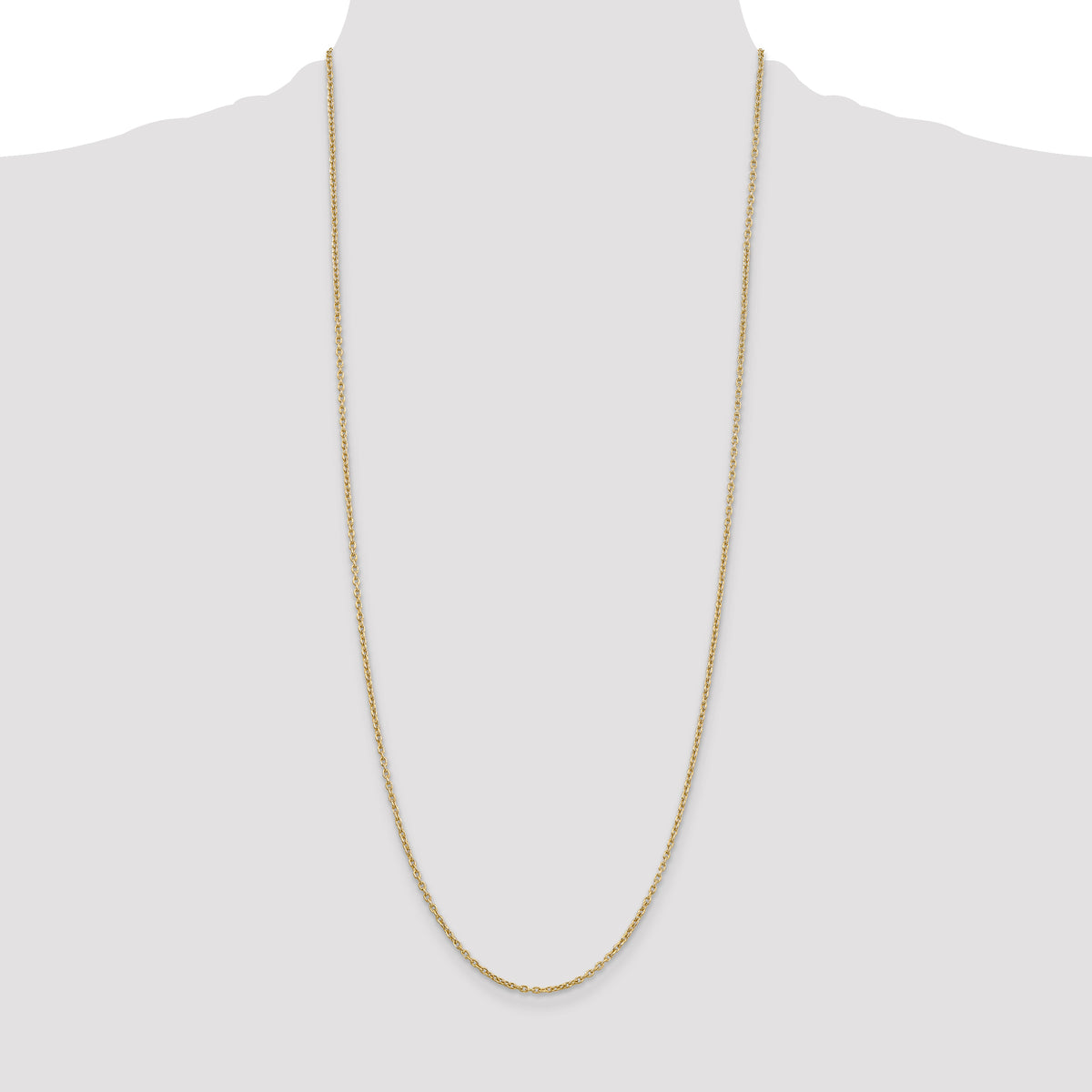 14k 2mm Round Open Link Cable Chain