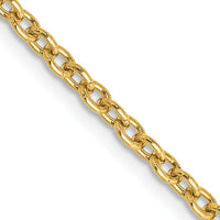 14k 2.4mm Round Open Link Cable Chain