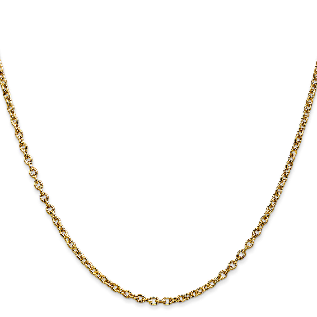 14k 2.4mm Round Open Link Cable Chain
