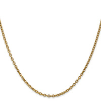 14k 2.4mm Round Open Link Cable Chain