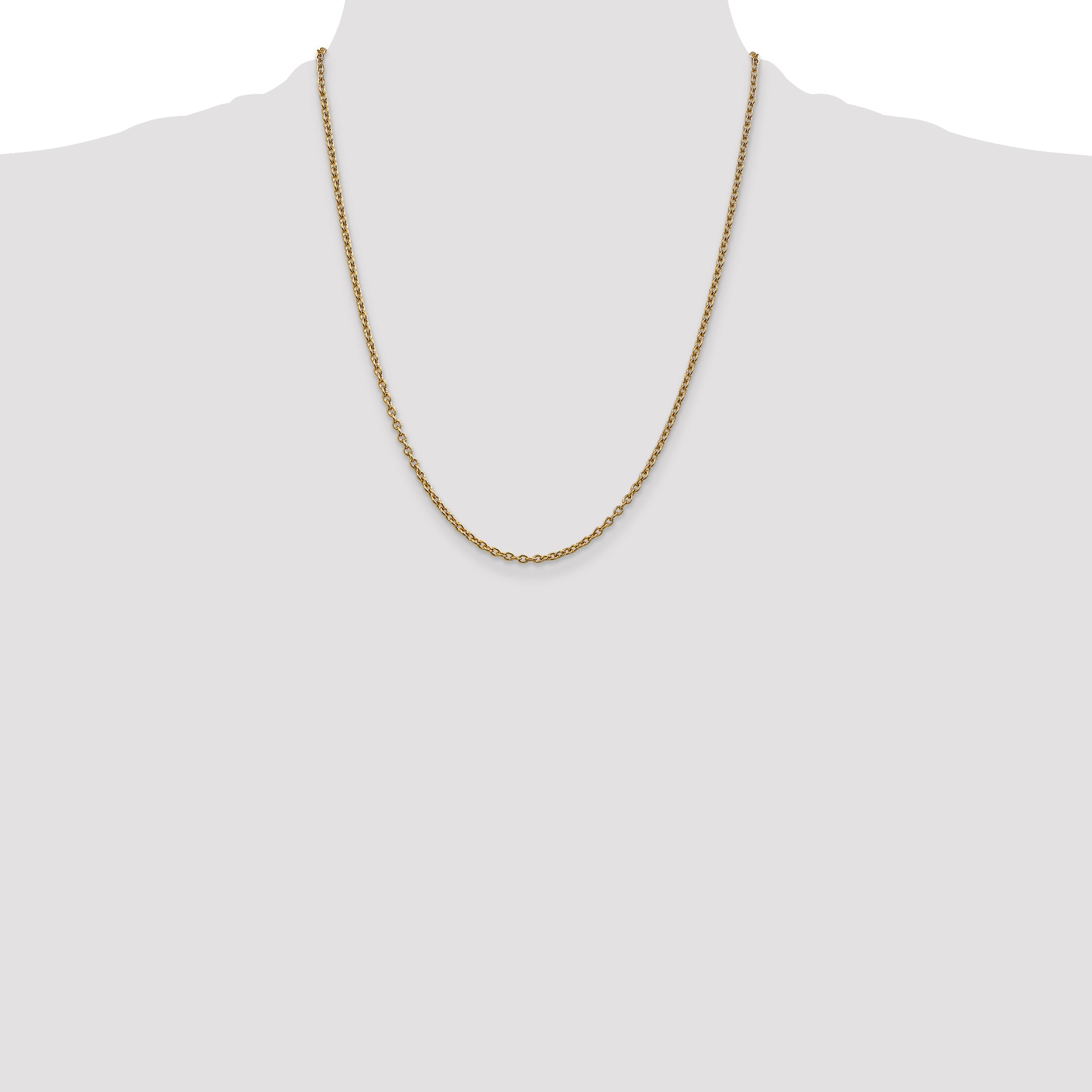 14k 2.4mm Round Open Link Cable Chain