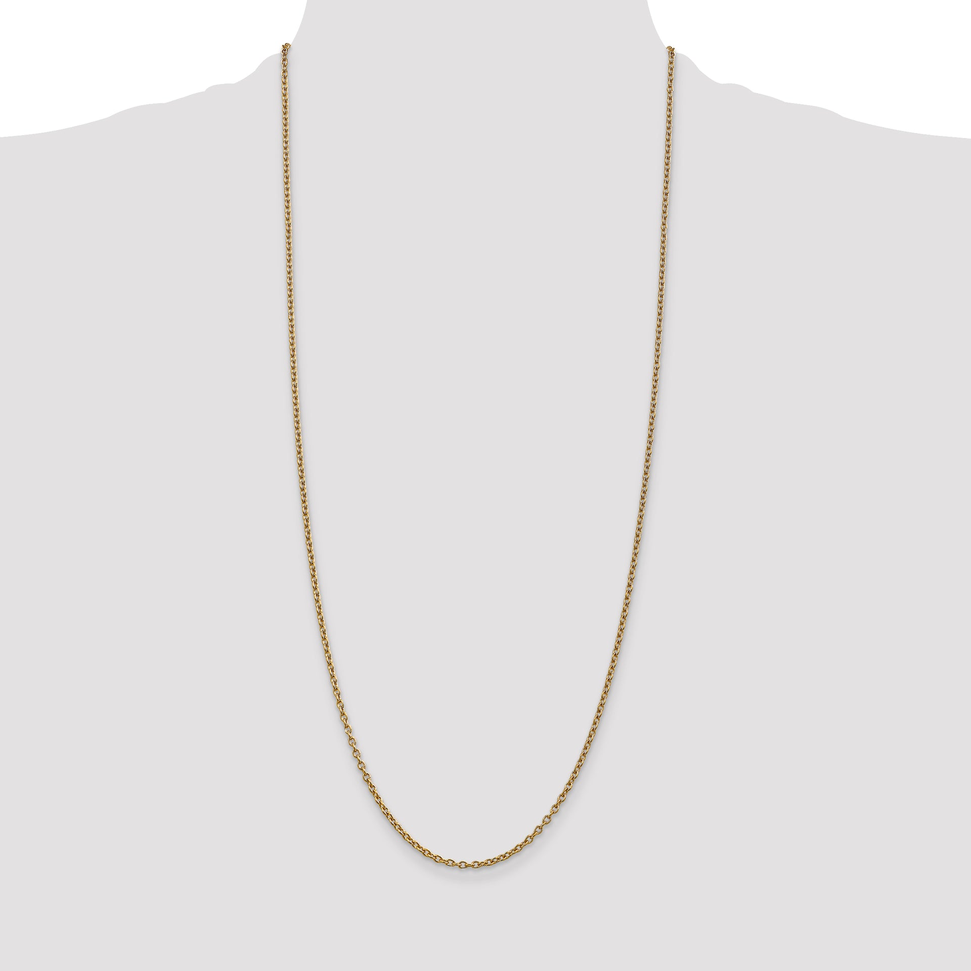 14k 2.4mm Round Open Link Cable Chain