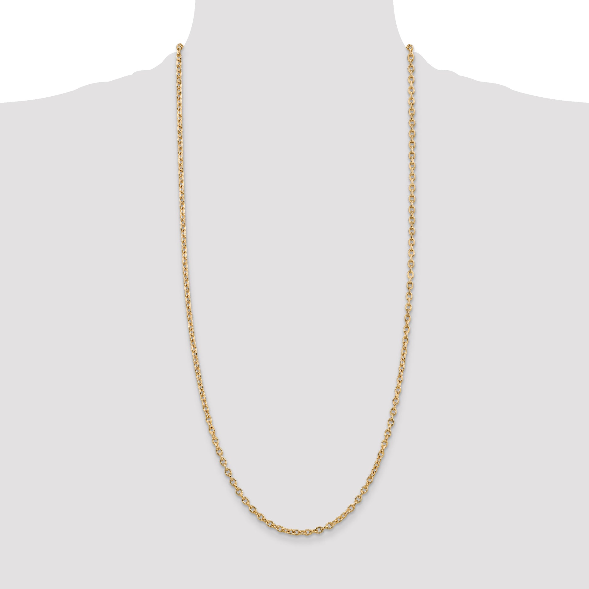 14k 3.2mm Round Open Link Cable Chain