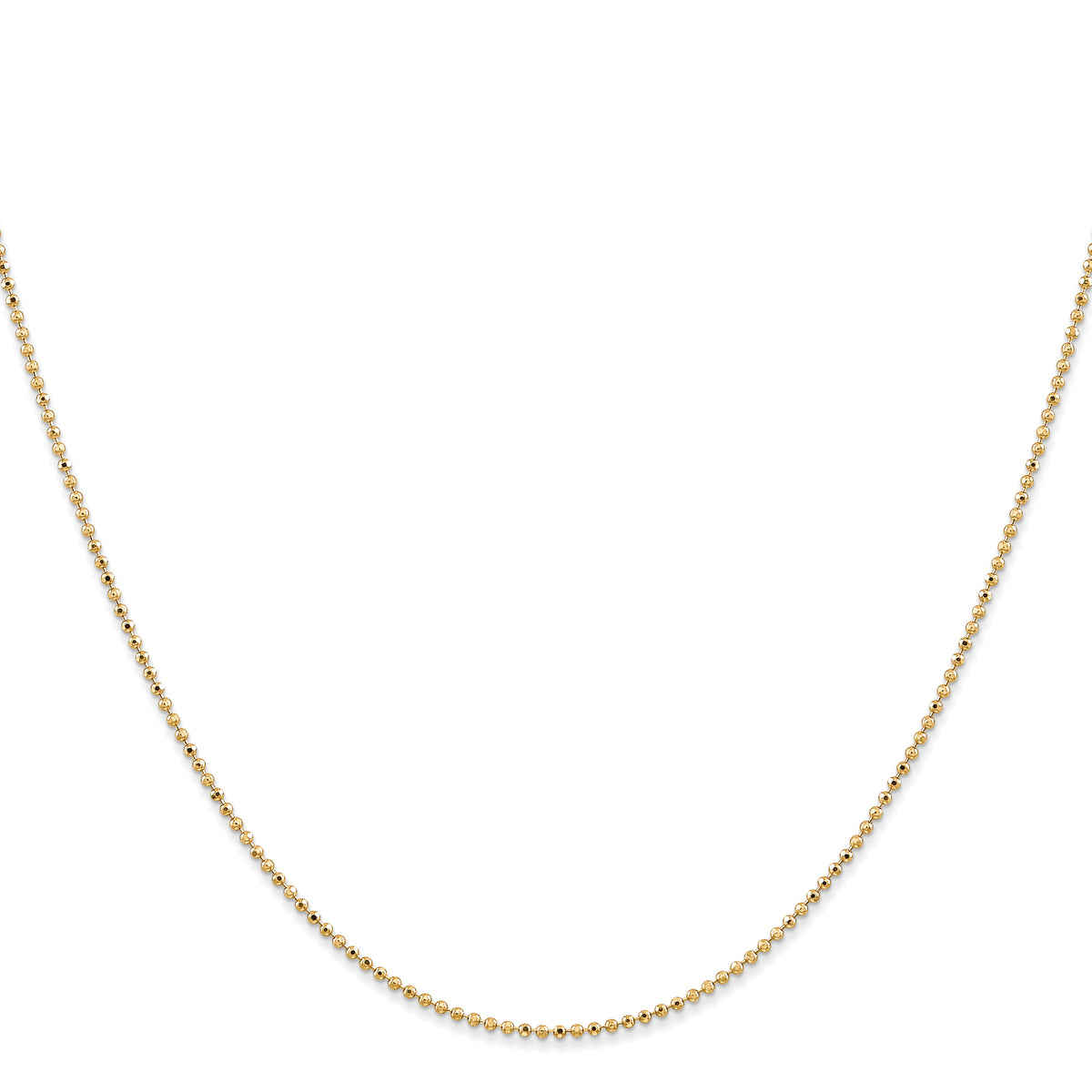 14k 1.2mm D/C Beaded Pendant Chain