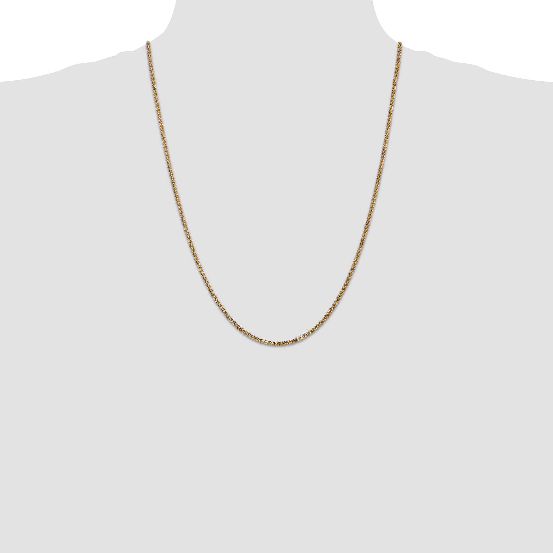 14k 1.05mm Spiga with Spring Ring Clasp Chain