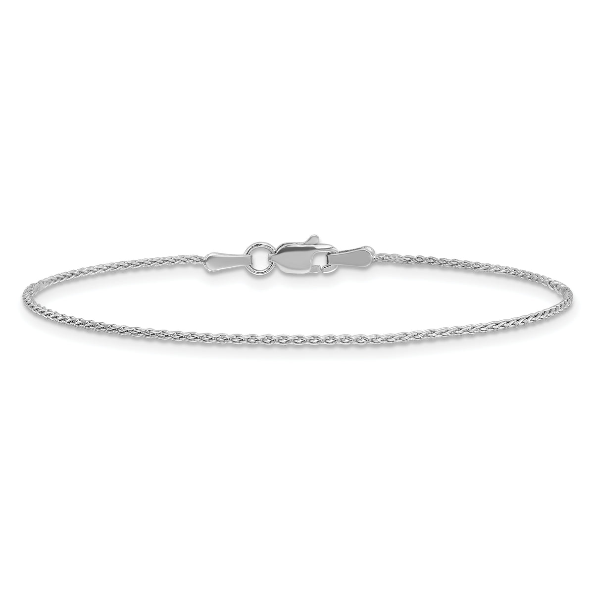 14k White Gold 1.2mm Parisian Wheat Chain Anklet