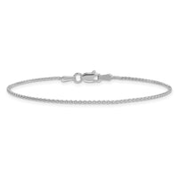 14k White Gold 1.2mm Parisian Wheat Chain Anklet