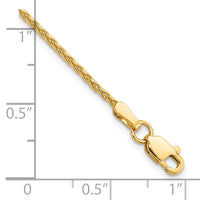 14k 1.5mm Parisian Wheat Chain Anklet