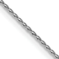 14k White Gold .8mm D/C Parisian Wheat Chain