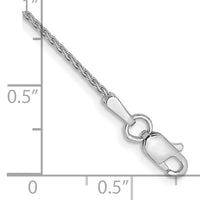14K White Gold 1mm D/C Parisian Wheat Chain Anklet