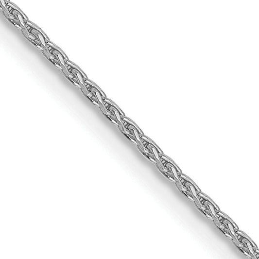 14k White Gold 1mm D/C Parisian Wheat Chain