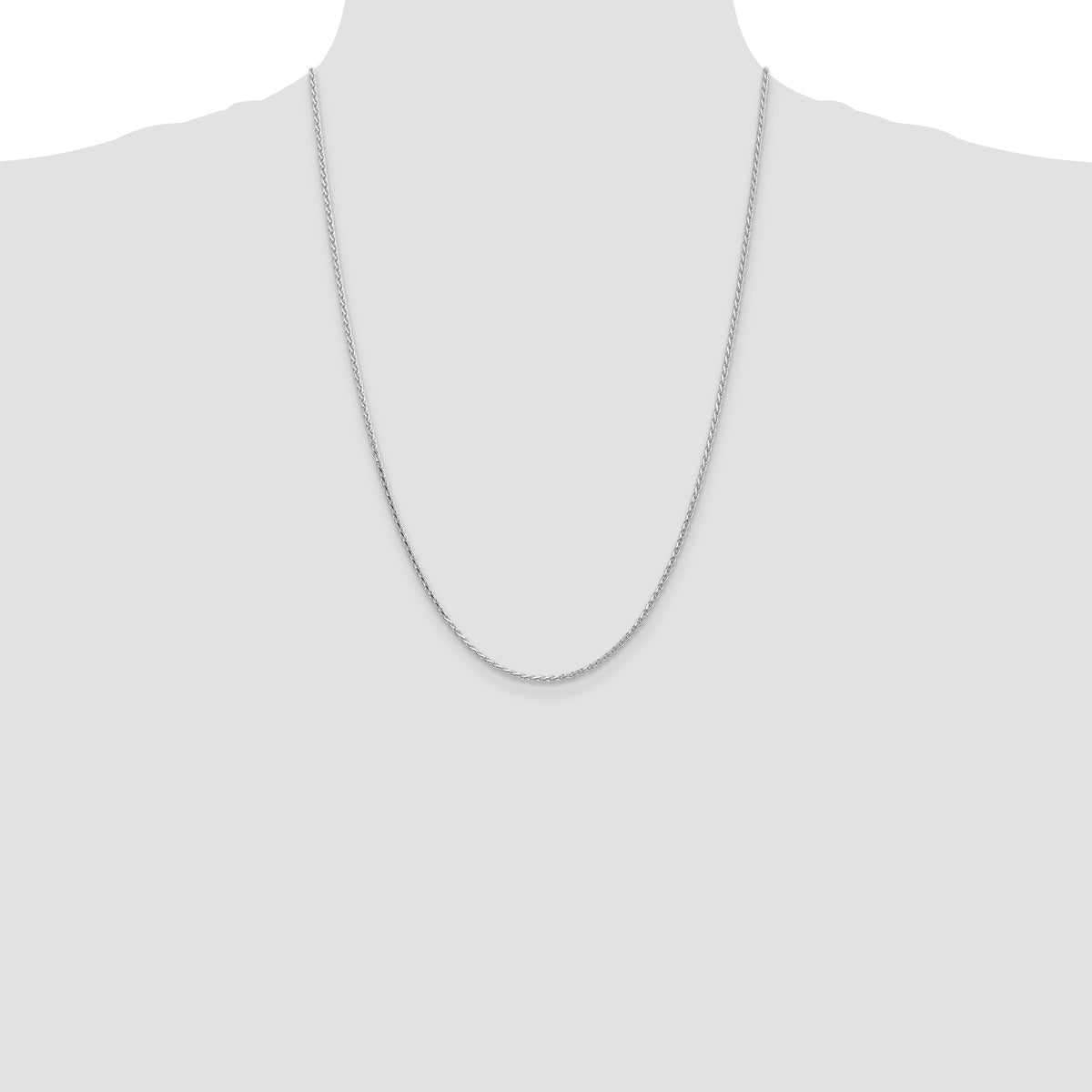 14k White Gold 1.6mm D/C Parisian Wheat Chain