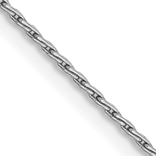 14K White Gold 1mm Round Parisian Wheat Chain
