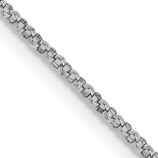 14k White Gold 1.15mm Rolo Pendant Chain